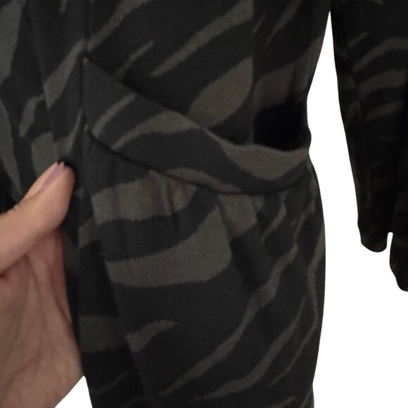 Shannon Passero Loretta Jacket Black Green Zebra Stripes High Neck Pockets XL - Picture 7 of 8